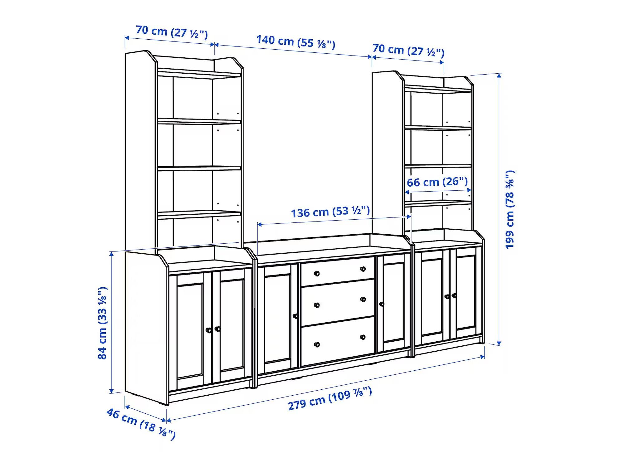 Стенка Хауга 421 white ИКЕА (IKEA) изображение товара