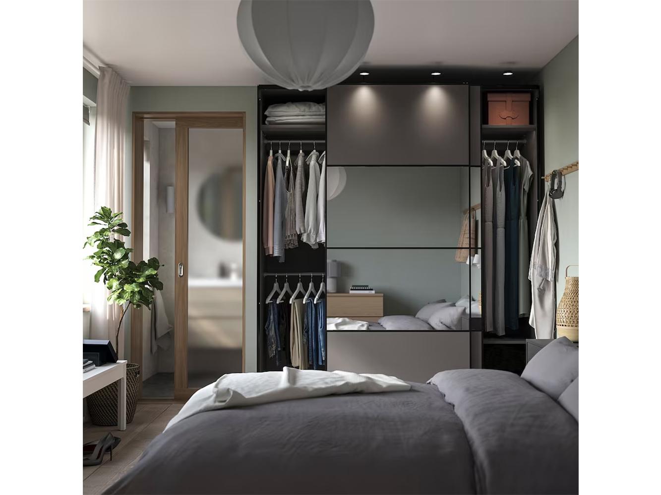 Шкаф купе Пакс Мехамн 14 dark gray ИКЕА (IKEA) изображение товара